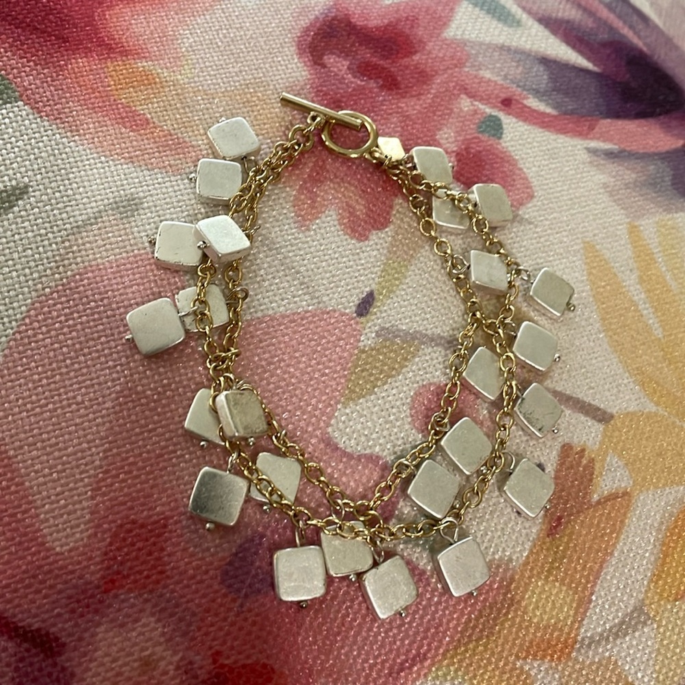 Banana Republic silver and light gold confetti bracelet